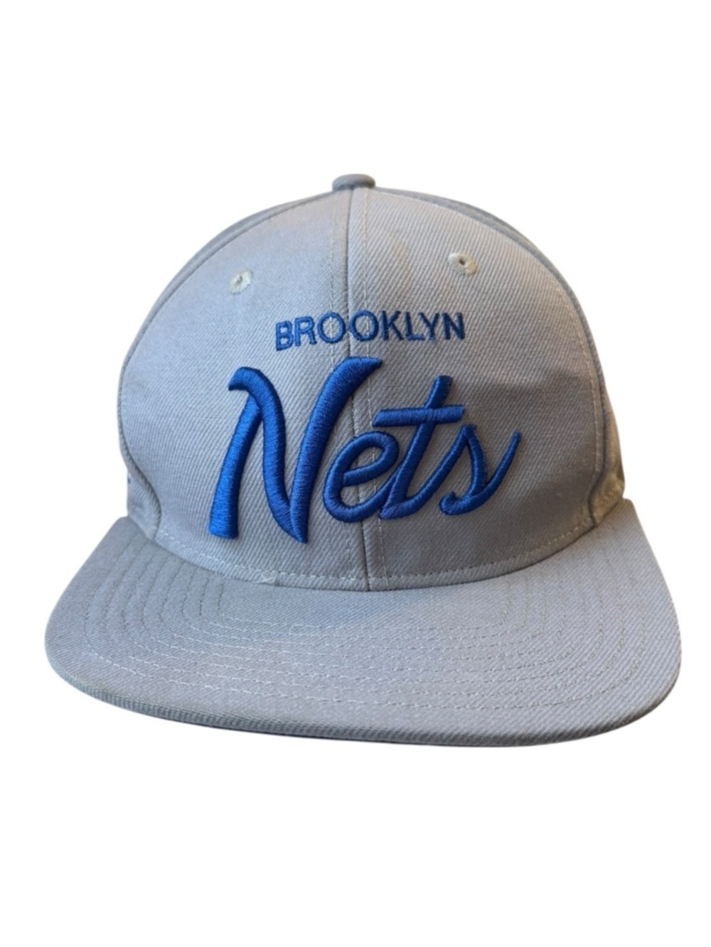 4/$25 Brooklyn Nets NBA Spellout Script Mitchell Ness Embroidered Snapback Hat